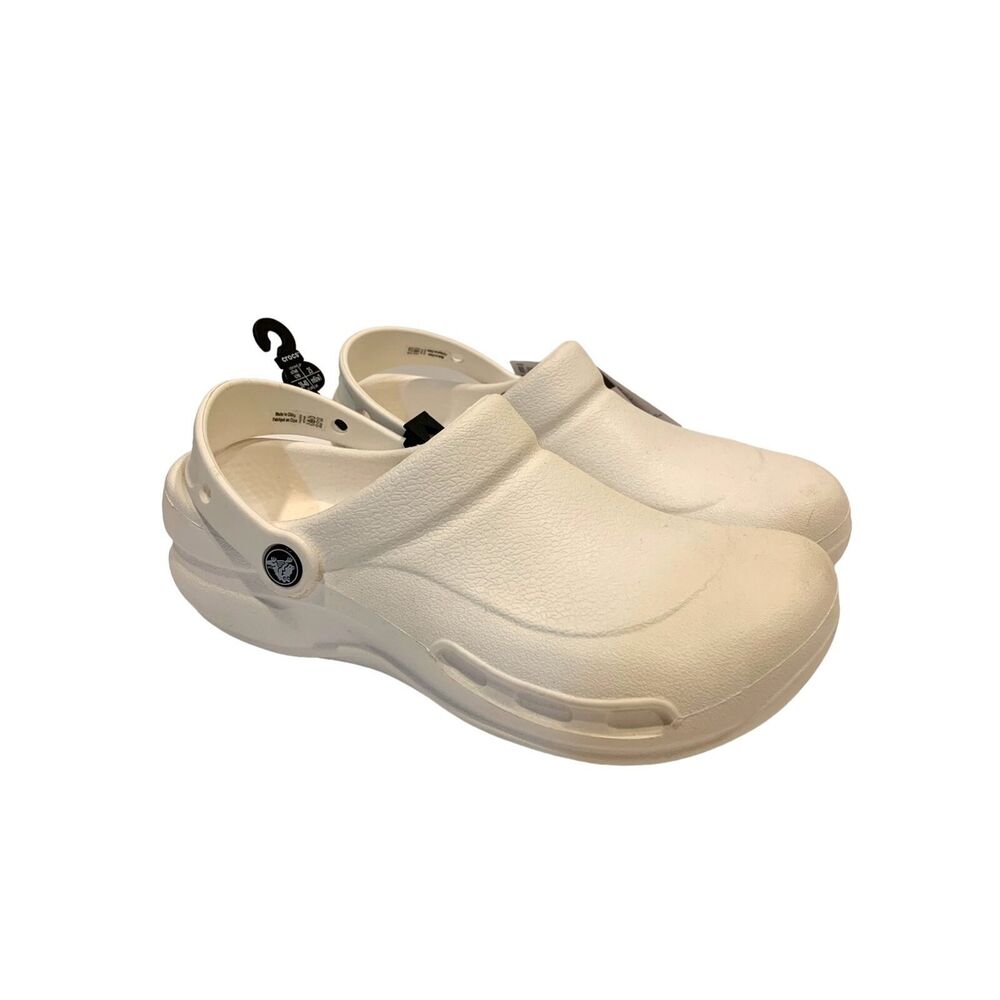 NWT Crocs Work Specialist White Clogs 10073-100 No Vents Mens Sz 7 Womans Sz 9